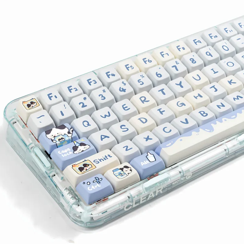 129 клавиш молочная корова кошка PBT Keycap MOA Profile Dye Sublimation для игровой механической