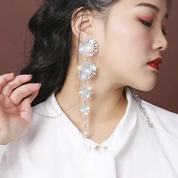 european and american fashion personality jewelry net red style long snowflake earrings shape earrings for women 2022