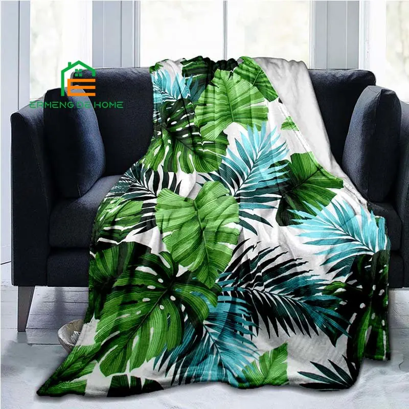 

Tropical Leaves Blanket Throw Blanket Flannel Blanket Soft Blanket for Home Couch Bed Sofa Kid Adult All Season Blankets Gift