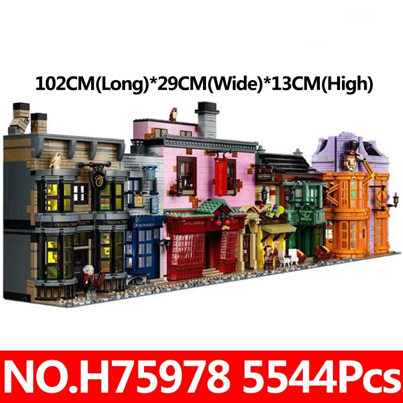 

75978 5544Pcs Diagon Alley House Architecture Friends Modular Building Blocks Set Kids Toys For Children Birthday Gift Bricks
