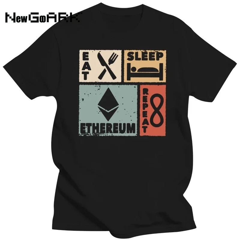 Мужские футболки LE Vintage Design Ethereum хлопковые Графические с коротким рукавом для