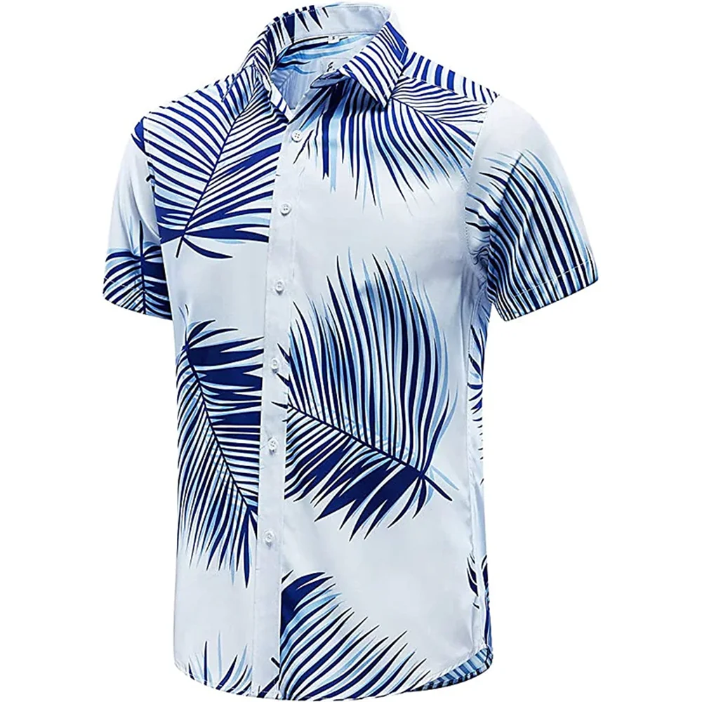 

Men's Hawaiian Shirt Short Sleeve Social Shirt 3D Coconut Tree Print Tops Tees Beach Casual Shirt Oversized Cheap Men's Clothing