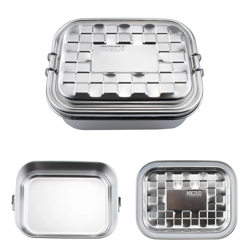 

Camping Lunch Box Large Capacity Portable Food Container Stainless Steel Student Bento Box 800Ml