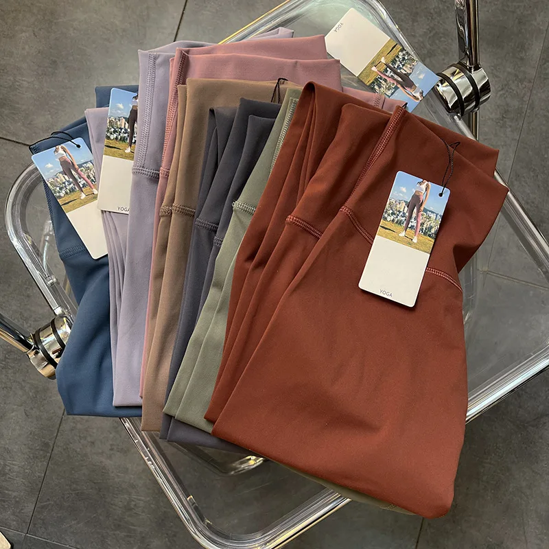 

Align With Logo Women Naked Yoga Pants High Waist Sports Leggings Push Up Ladies Tights Workout Sportswear Female Gym Clothes