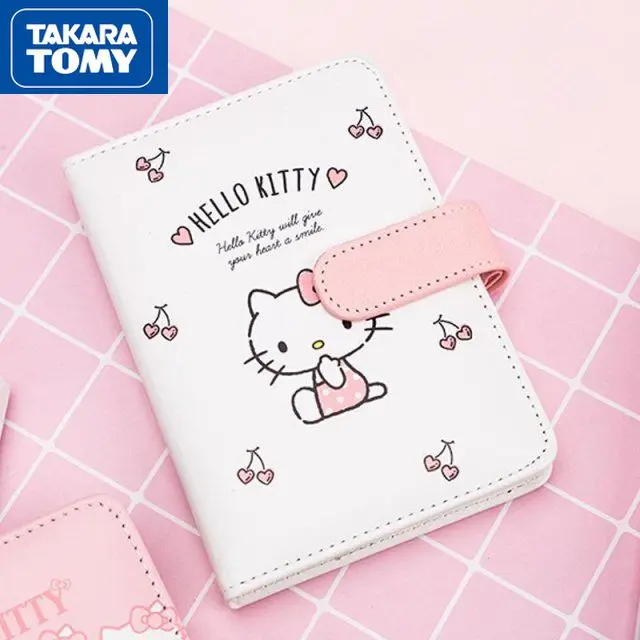 

TAKARA TOMY Hello Kitty A6 Leather Notebook Girls Heart Notebook Children notebook school supplies