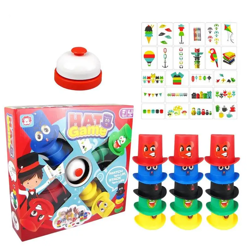 

Game Hat Board Toys Children's Puzzle Stacking Hat Game Parent-child Interactive Toy Hot Children Pre-School Favor Party Games