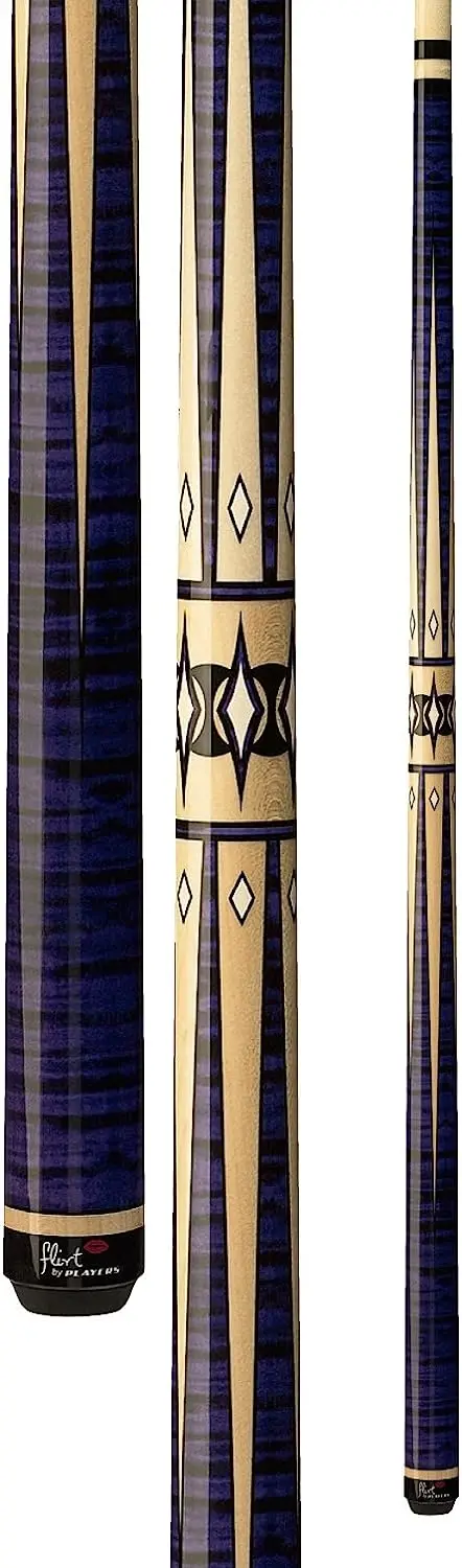 

F-2610 Graphic Maple/Purple Tiger-Stripe with Black and Cream Points Pool Cue