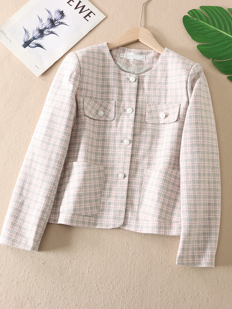 Осенняя одежда Ретро Изящная верхняя Женская элегантная короткая куртка с