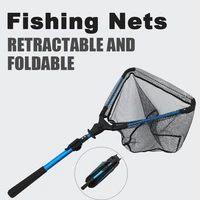 fishing nets aluminum alloy collapsible fishing tools rhombus mesh hole depth folding nylon landing dip net fishing tackle