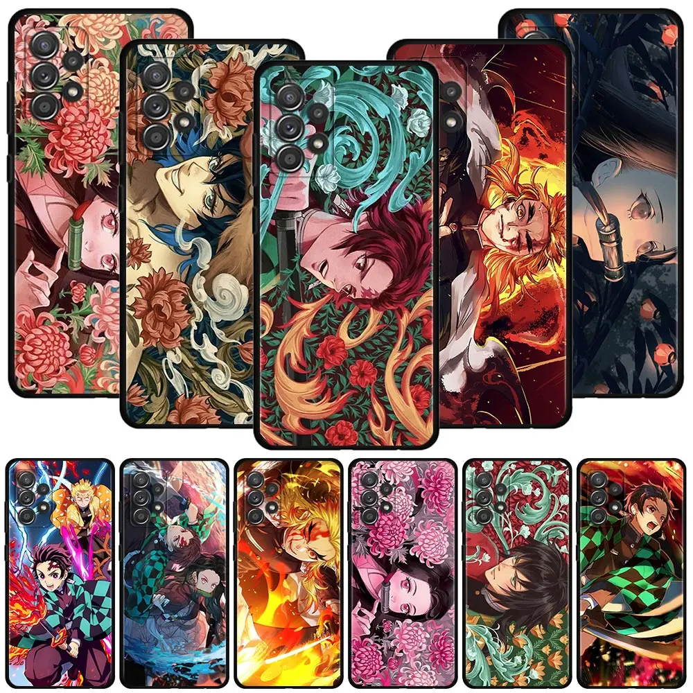 

Phone Case For Samsung A12 A52 A51 A32 A21s A71 A31 A02s A72 A41 A23 A22 A53 Cover Demon Slayer Zenitsu Agatsuma Kamado Nezuko