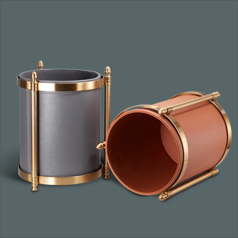 Высококлассное кожаное офисное ведро для хранения креативная гостиная домашняя