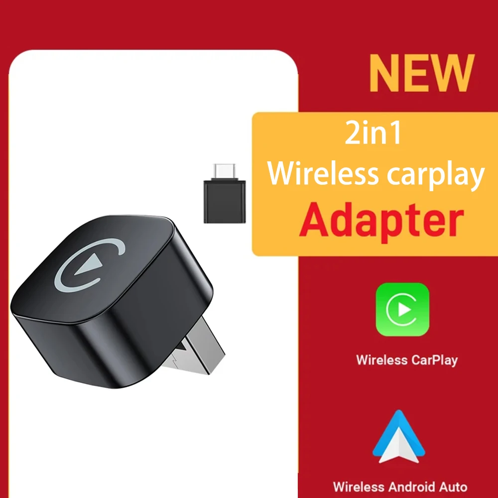 

Беспроводной адаптер 2в1 Carplay для iPhone android auto Apple Wireless Carplay Mini USB Ai Box Carplay для Toyota Volvo Hyundai