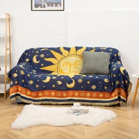 europeans sun god pattern polyester cotton tassel blanket decorative sofa bed dust proof cover blankets tapestry living room rug