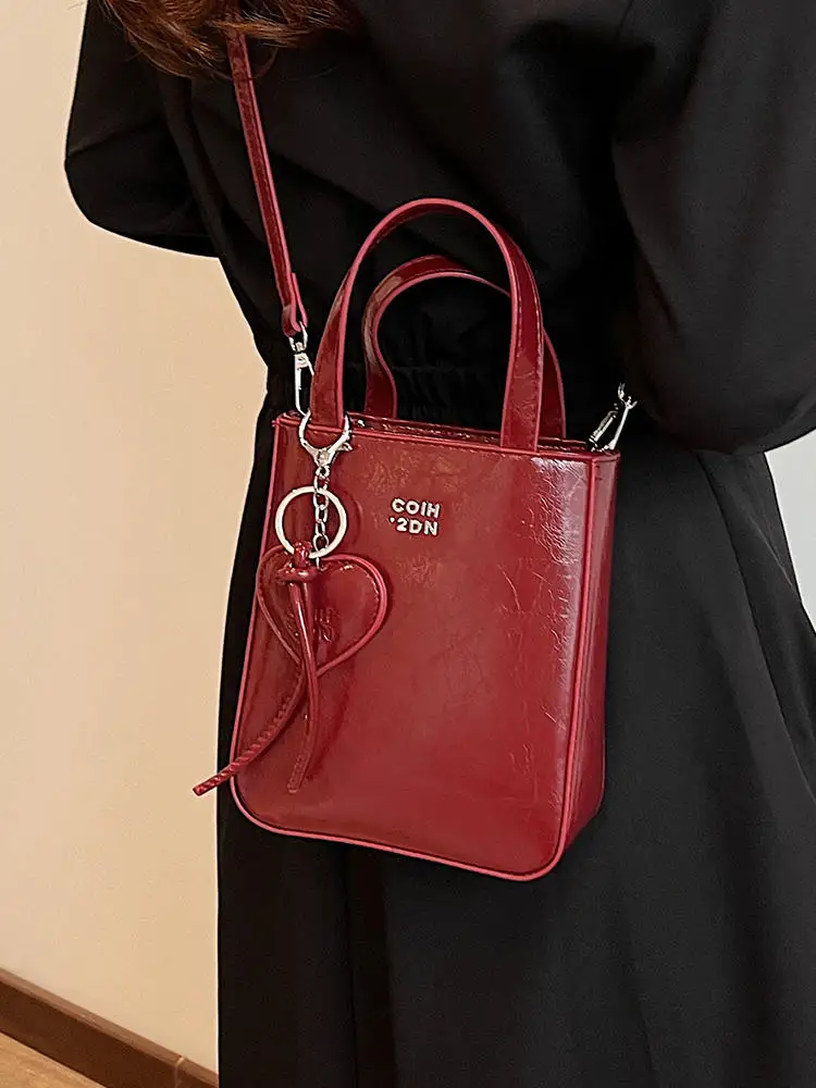 Винтажные красные миниатюрные сумки через плечо для женщин новинка 2024