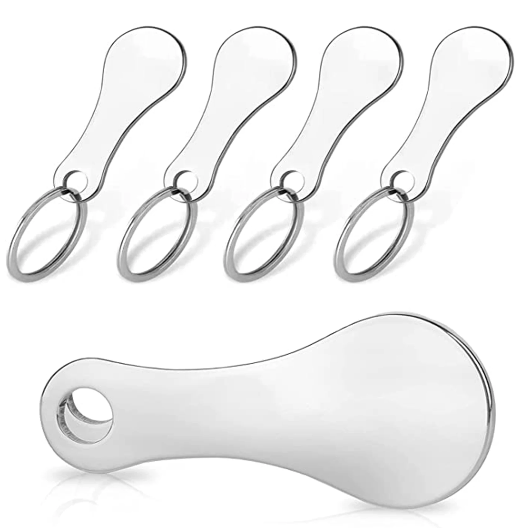 

10 Pieces of Stainless Steel Shopping Trolley Remover-Shopping Trolley Token As Key Ring-Can Be Detached Directly