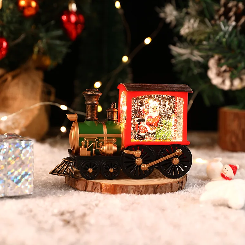 

Рождественский подарок, Санта-Клаус, снеговик, Рождественская музыкальная шкатулка, поезд, музыкальная шкатулка, украшения на Рождество 2024