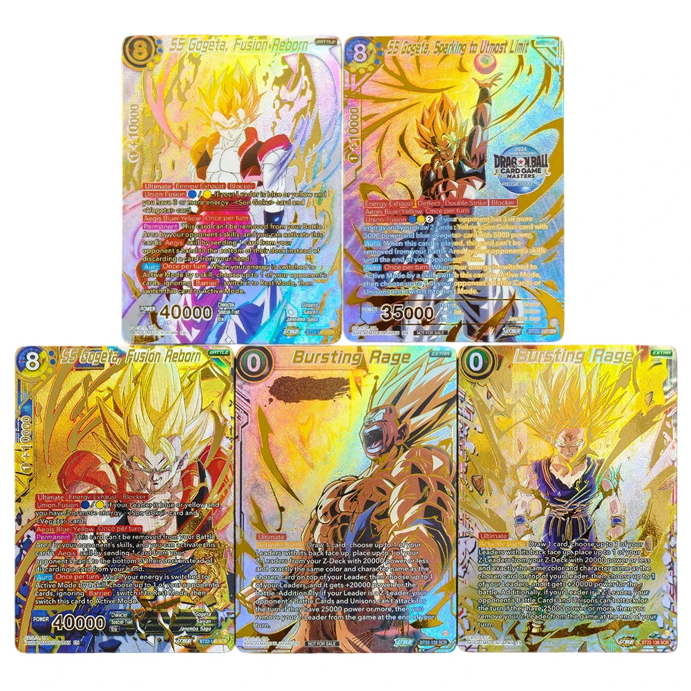 Фото Коллекционная аниме-карта Proxy Dragon Ball Super Masters SS Gogeta Fusion Reborn GDR Critical Blow Bursting Rage BT22 №1