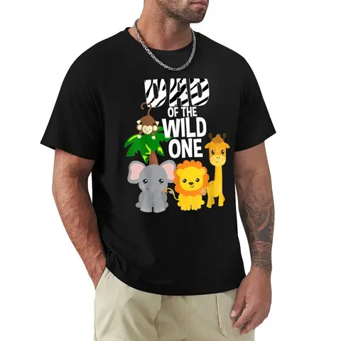 Dad Of The Wild One Zoo Theme Birthday Safari Jungle Animal футболка аниме рубашка мужская футболка облегающие футболки для мужчин