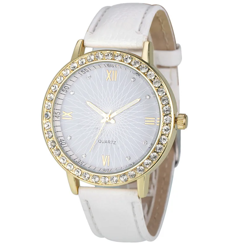 NO.2-A154-2020 Casual Women Watch Fashion Montre Women's Crystal Diamond Watches Analog Leather Quartz Wrist Watch Female Dress