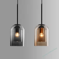scandinavian modern design double glass pendant light upholstery lighting perfect for bedroom dining bar kitchen