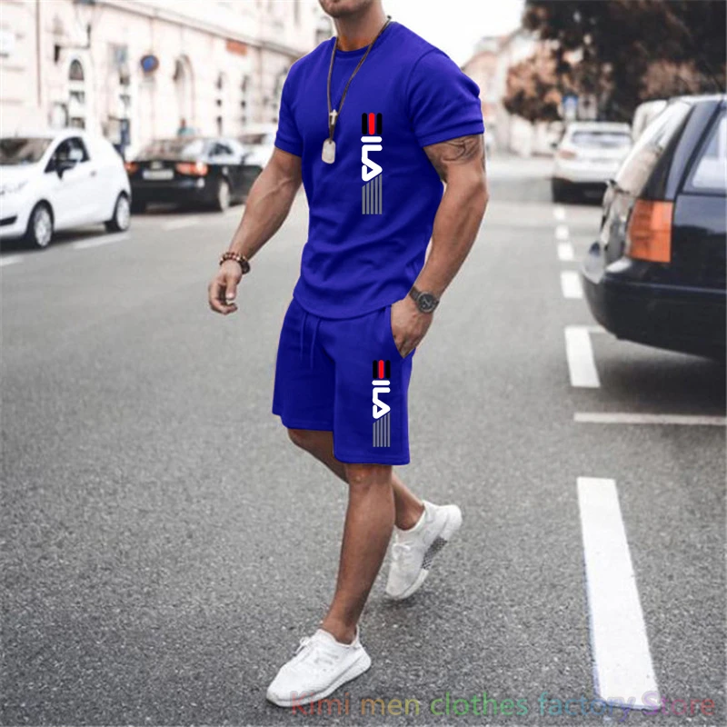 Tracksuit Jogging suit Brand Print TShirts Shorts Sets Cotton Set Men Oversized 2 Piece Outfits Sets for Men Summer Streetwear
