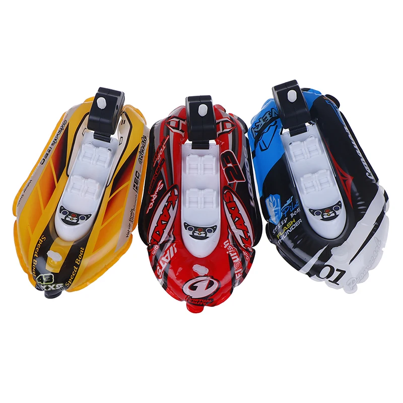 

kid clockwork wind up inflatable boat ship baby play water bathroom bath toy