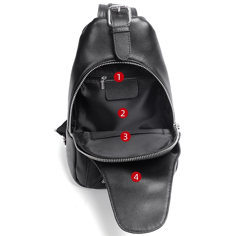 Мужская Модная Сумка Через Плечо На Груди Водостойкая Натуральная Кожа