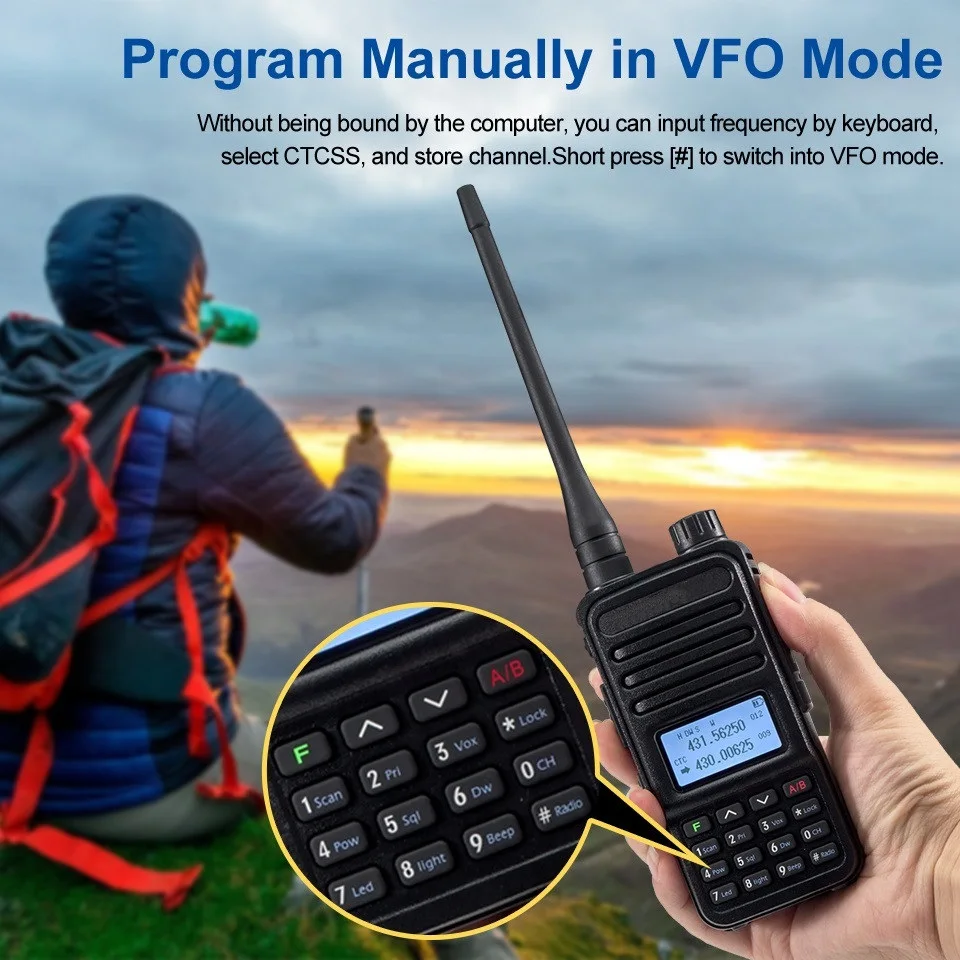 

Retevis Walkie Talkie RT85 Ham Two-way Radio Stations 5W Walkie-talkies VHF UHF Dual Band Amateur Portable Radio HT For Hunting
