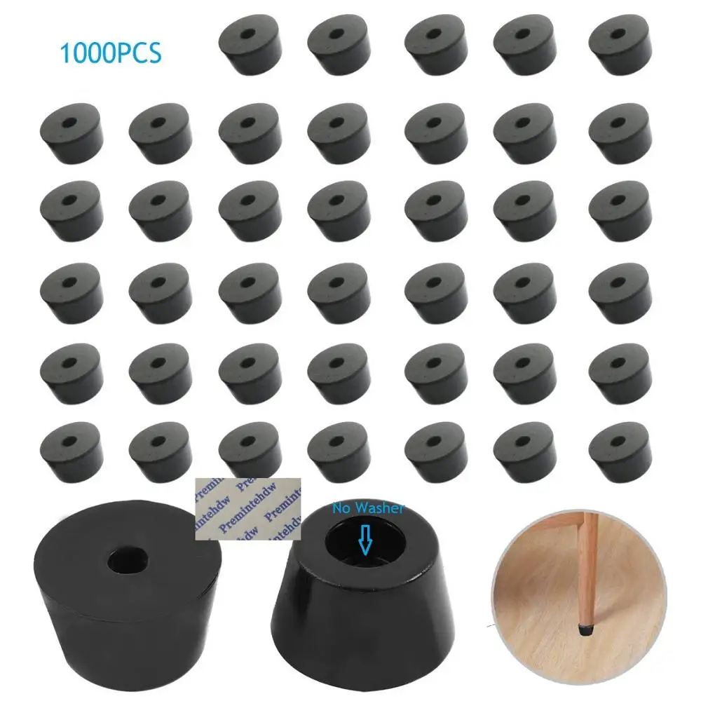 

1000Pcs/Lot Black Rubber Round Tapered Conical Recessed Feet Bumper Grips Pad Spacer Furniture, Electronics and Appliances