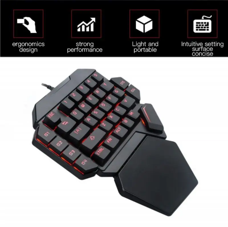 

2022 New 35 Keys One-Handed Gaming 60% Keyboard RGB Backlit Portable Mini Ergonomic Game Controller for PC PS4 Xbox Gamer Wired