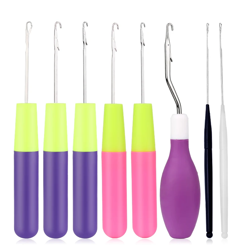 

MIUSIE Crochet Hook Needle Hair Weaving Needle Kit Plastic Knitting Crochet Hook For Jumbo Braiding Hair And Crochet Braids