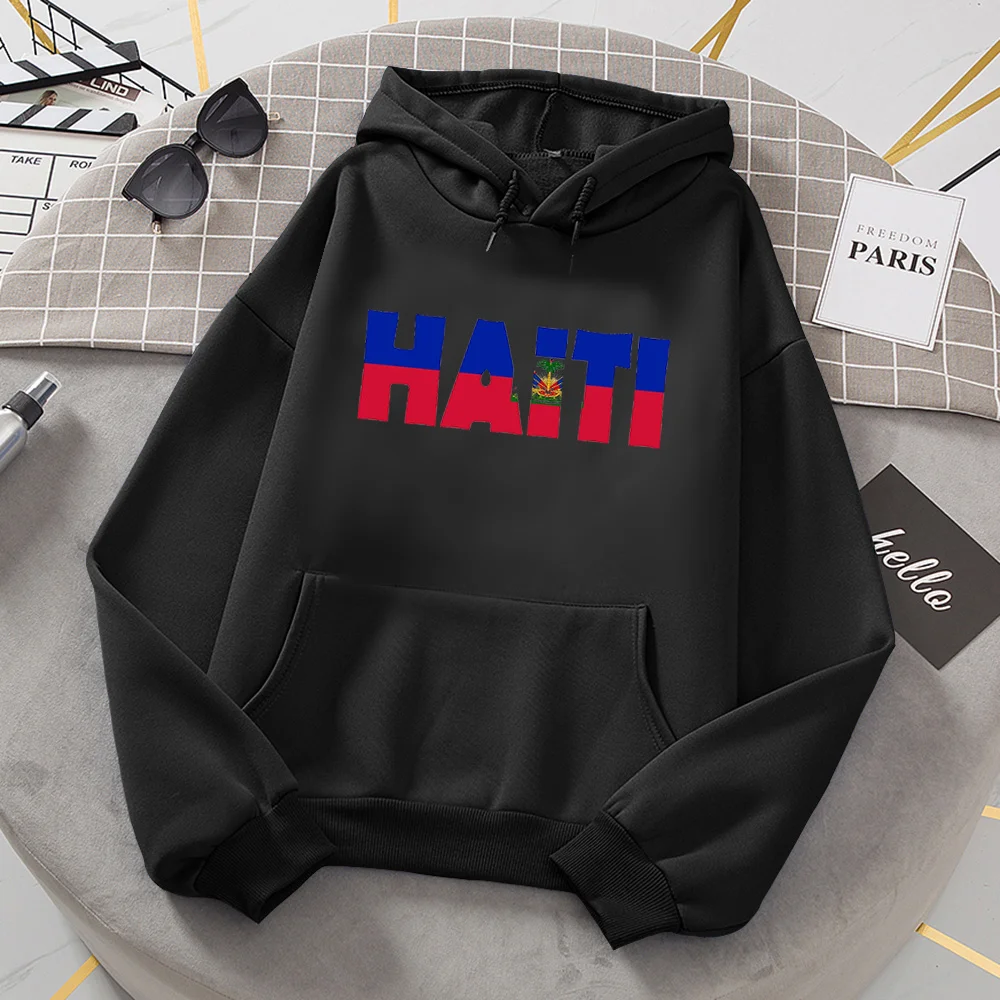

haiti hoodies female 2022 Ulzzang harajuku hip hop female clothing hoddies printed