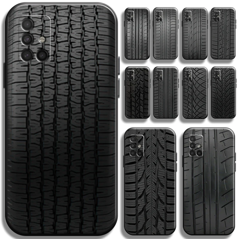 

Black Tyre Tread Texture Phone Case For Samsung Galaxy A51 A51 5G Cases TPU Shell Soft Back Liquid Silicon Funda