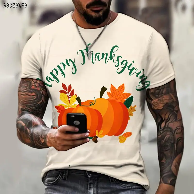 

Festive Hot Styles Men’s Shirts Brand Clothing 3D Printing Thanksgiving Turkey Festival Food Holiday Carnival Cheerful