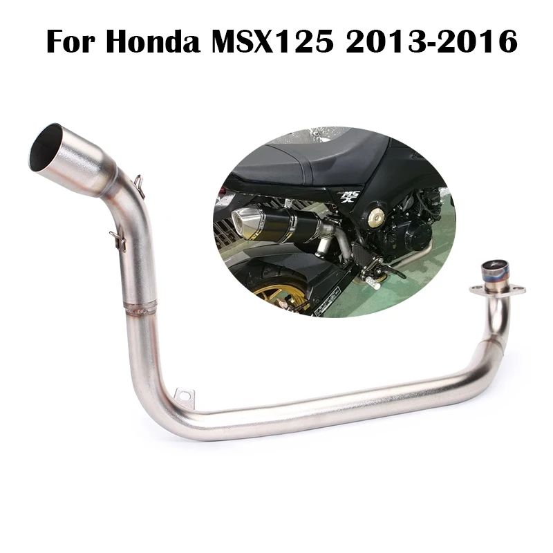 

For Honda MSX125 2013-2016 50.8MM Motorcycle Exhaust Front Link Pipe Stainless Steel Connect Tube Slip On Fit Under Seat Side
