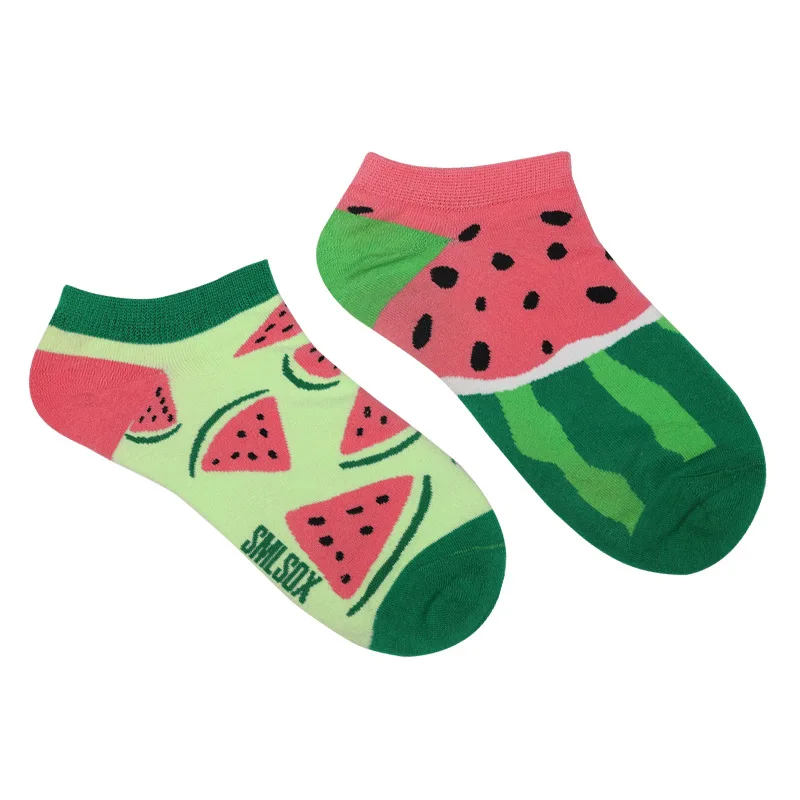 Women's Asymmetric AB Socks Ins Animal and Plant Ankle Socks Cartoon Colorful Sports Cotton Socks Men Women Socks Low Cut Sox