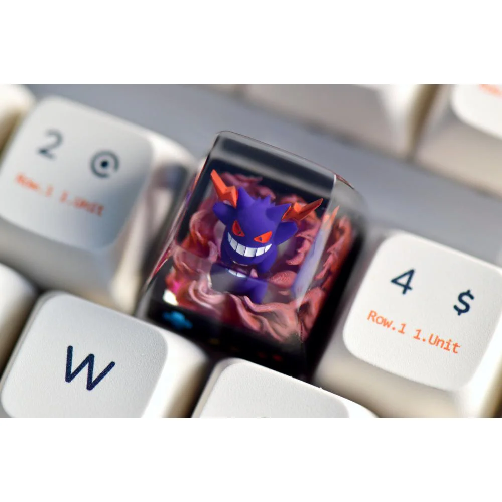 Pokemon  Keycap New Stereo Drawing Guide Mechanical Keyboard Resin Transparent Key Cap Pikachu Gengar Venusaur Jigglypuff