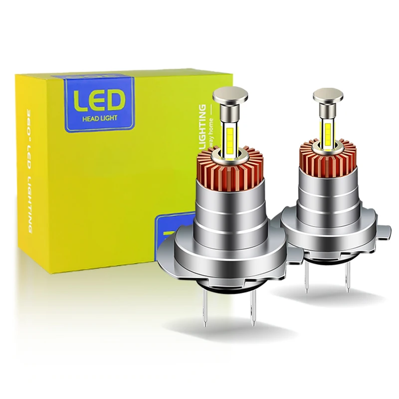 

1/2 шт. светодиодная лампа для автомобильных фар Canbus H7 30000LM белого света для автомобиля 360 Turbo светодиодная мини-размер фары беспроводная с вентилятором 6000K 12V