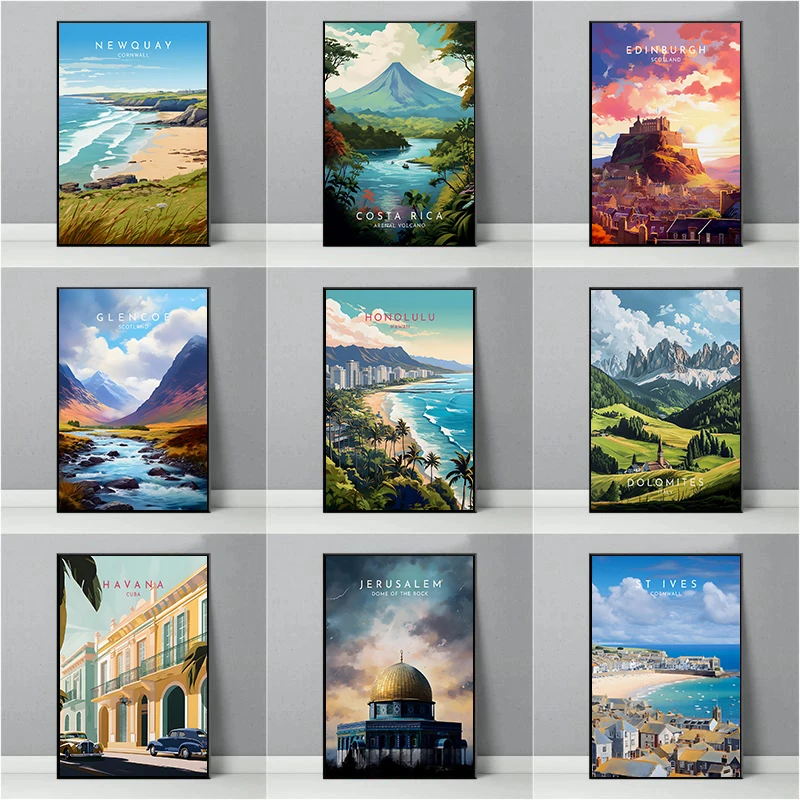 Кукурузная стена Коста-Рика Дубай Everglades Travel Анталия Аруба плакаты Картина на