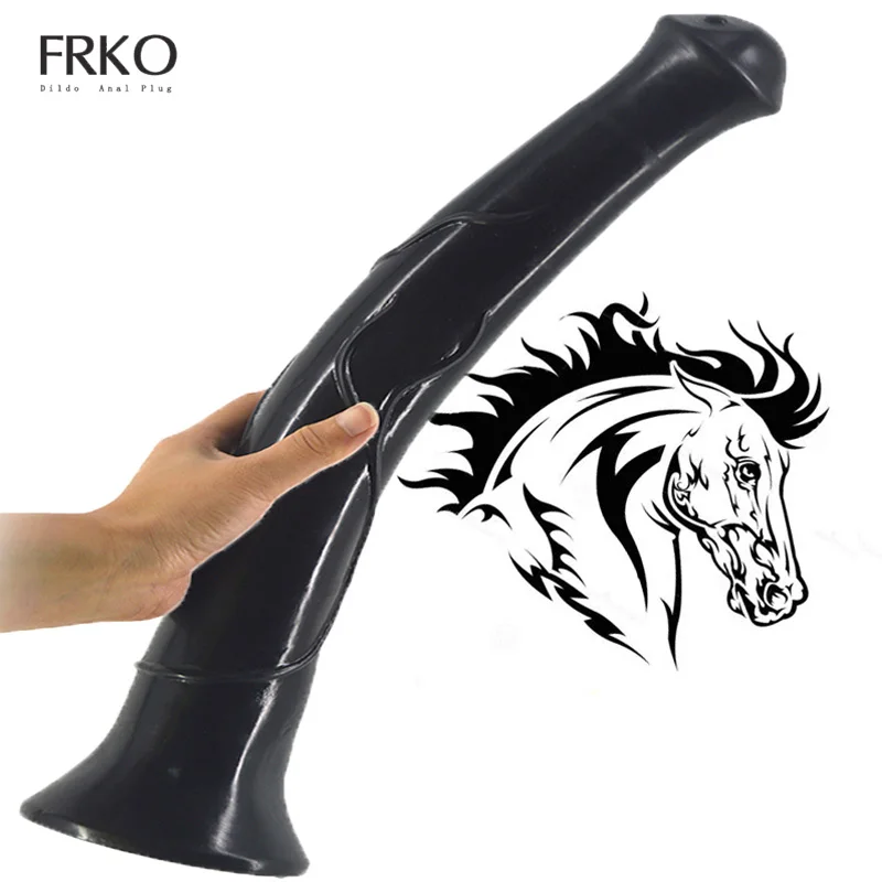 FRKO Long Horse Dildo With Suction Cup Big Realistic Animal Penis Bendable Anal Plug Adult Sex Toys For Women Vaginal Massager