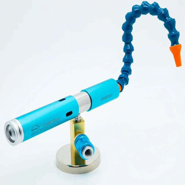 

The temperature of double nozzle air cooling gun can be controlled to cool down instantaneously