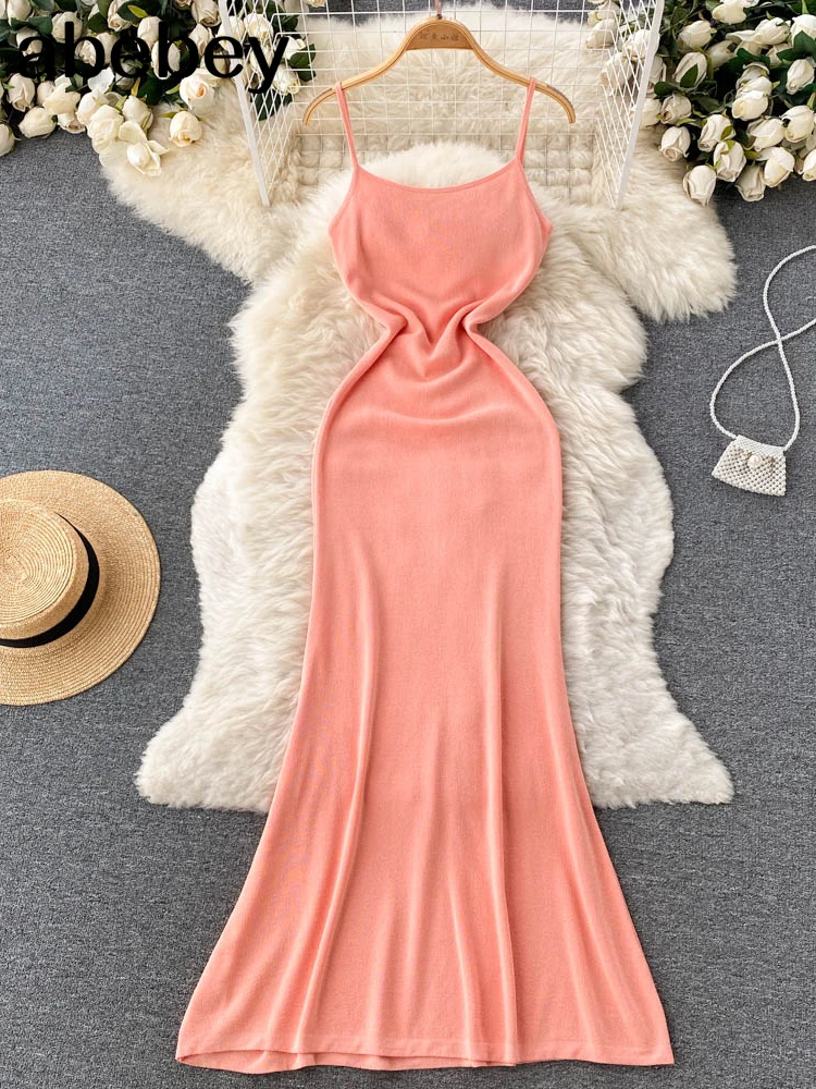 

Трикотажное платье-макси без рукавов, с квадратным вырезом