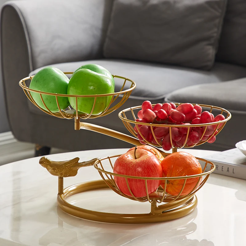 

Европейские изысканные фруктовые тарелки, легкие Роскошные Многослойные пищевые тарелки, простые современные столовые тарелки