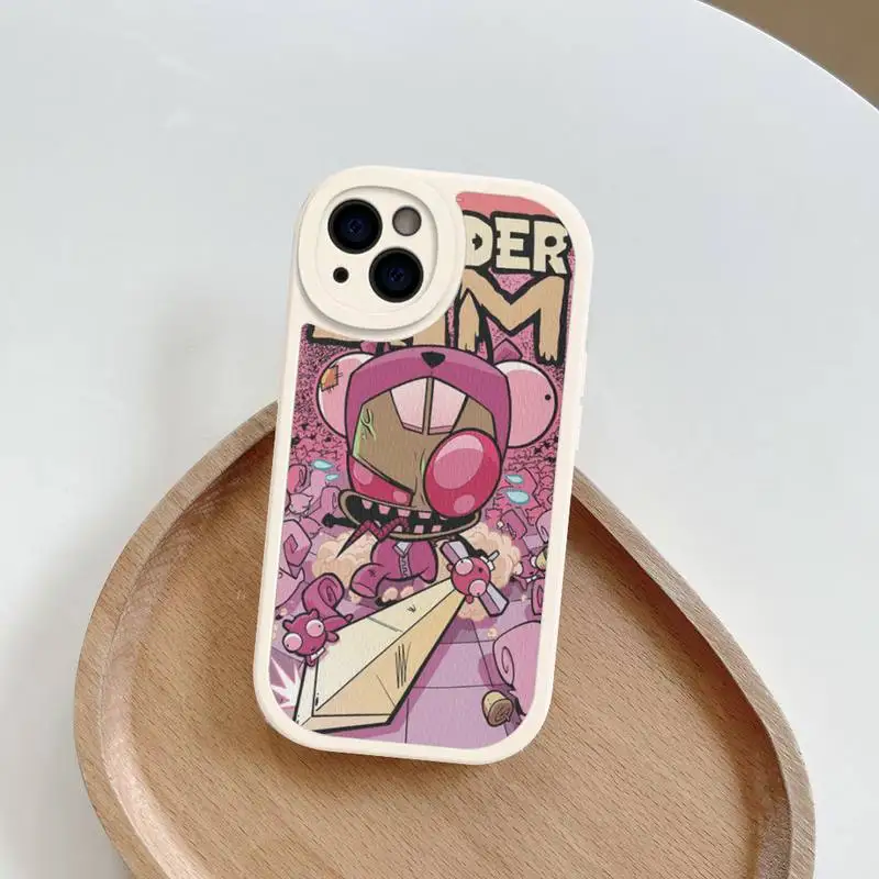 I-InvaderS Z-zimS Phone Case Hard Leather For iPhone 14 13 12 Mini 11 14 Pro Max Xs X Xr 7 8 Plus