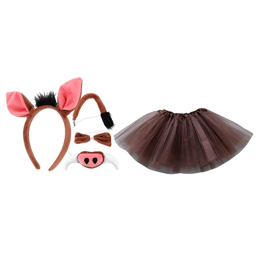 Warthog Headband Pig Accessories Costume Kids Boys Piggy Performance Props Toddler