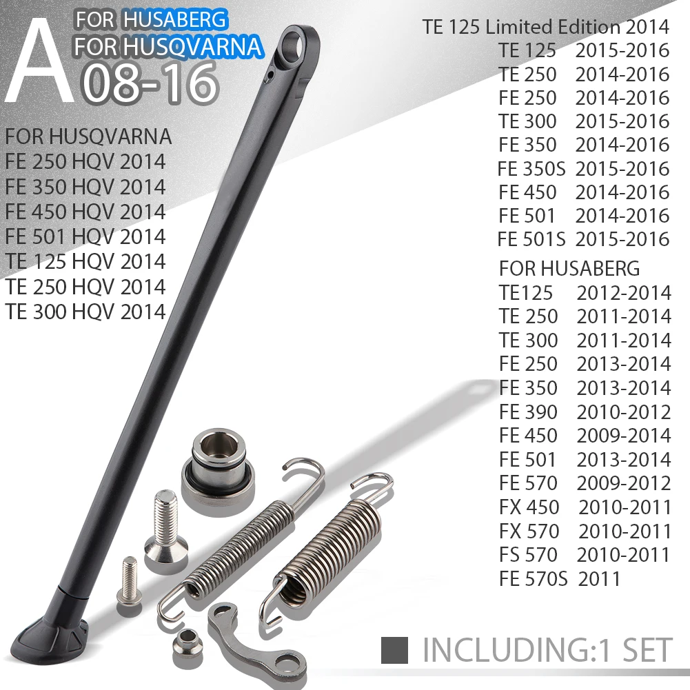 

Боковая подставка для парковки мотоцикла с комплектом пружин для Husqvarna Husaberg TE TX FE FX FS 125 150 150I 250 250I 300 300I 350