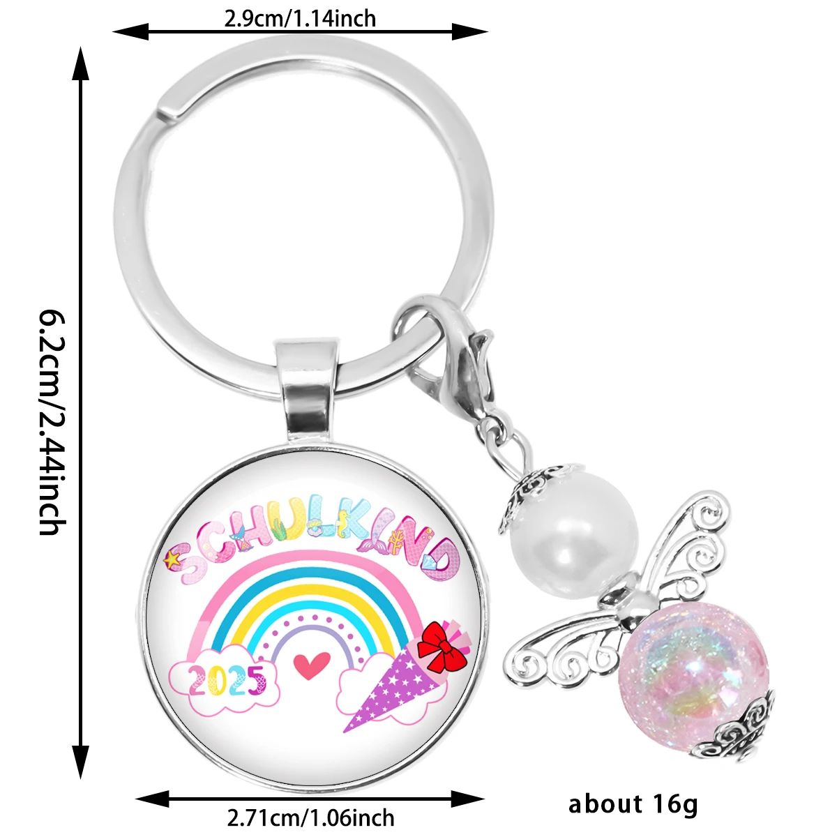 Einschulung Geschenk mit Schutzengel schlüanhänger школьный комбинезон