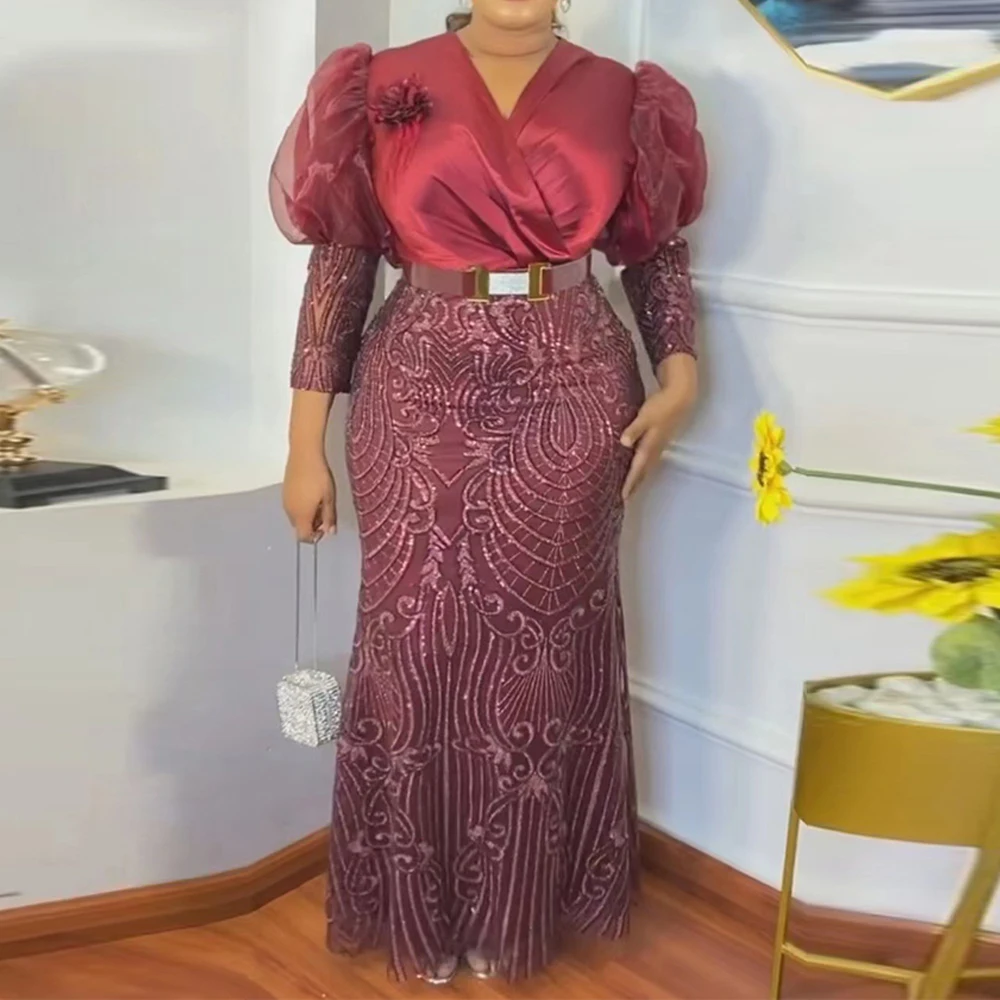

African Plus Size Lace Dresses For Women Dubai Turkey White Abaya Maxi Robe Wedding Party Evening Gown Ankara Dashiki Outfits