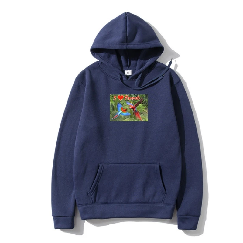 

I Love Parrots Outerwear Warm Fleece Choice of Autumn & colours, Hoodie