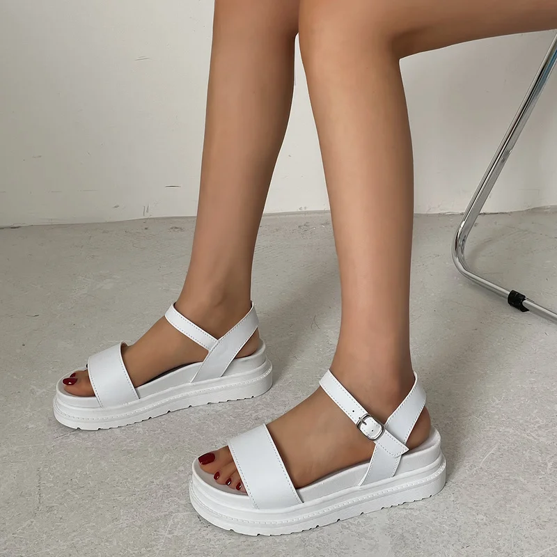 

2022 NEW Summer Women Sandals Black Flat Platform Sandals Women Wedge Beach Flip Flops Ladies Flat Heel Gladiator Sandals Shoes